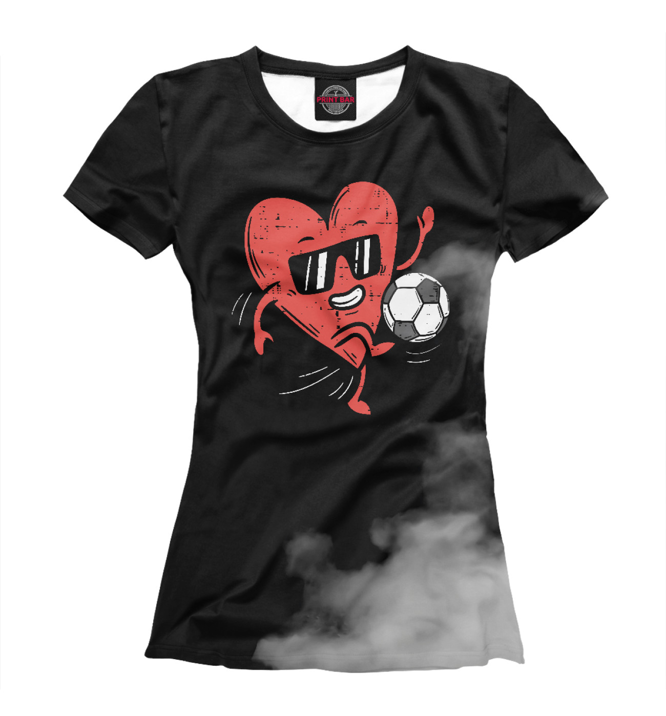 Женская Футболка Heart Playing Soccer Valent, артикул: FTO-108717-fut-1